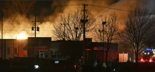 “Inferno and Explosions: Detroit Suburb Grapples with Industrial Fire Chaos”